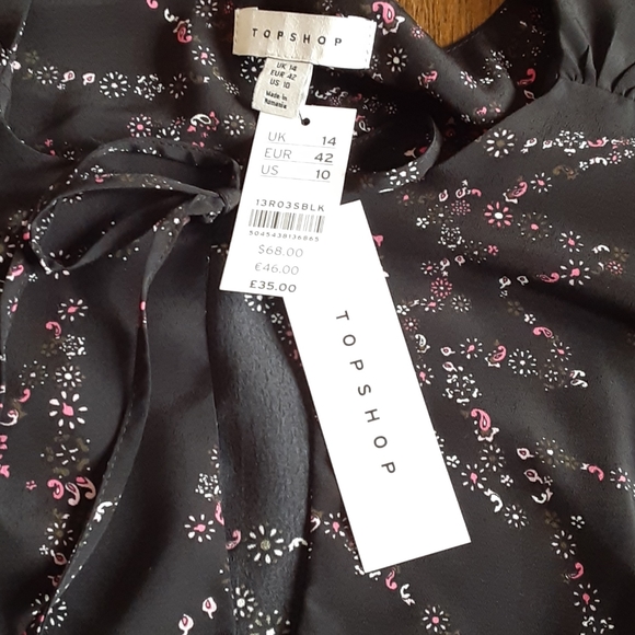 Topshop Starry Floral Print Prairie Blouse - Picture 10 of 10